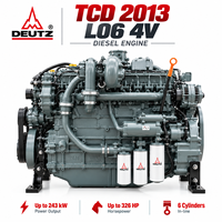 Moteur diesel industriel DEUTZ TCD2013 L06 4V, 243 kW, 326 CV, 6 cylindres, 2200 tr/min, turbo, pour excavatrice, chargeuse