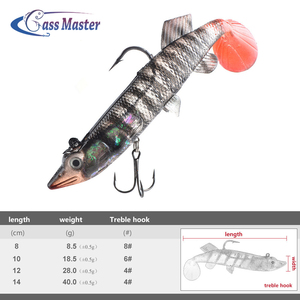 Bajo maestro suave del cuerpo de pescado suave cabeza de plomo pescado atraer con gancho de Pesca de Mar pike bajo atraer - Product Image 3