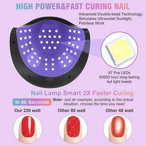 Lampe à ongles professionnelle Sun X9 MAX 57 UV LED avec 4 minuteurs, capteur automatique, 12W, équipement en plastique pour vernis gel - Product Image 3