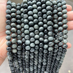 LINK JD GEMS JD Cuentas espaciadoras sueltas redondas <span class=keywords><strong>de</strong></span> <span class=keywords><strong>piedra</strong></span> <span class=keywords><strong>ojo</strong></span> <span class=keywords><strong>de</strong></span> águila natural <span class=keywords><strong>de</strong></span> calidad 5A, tamaño a elegir 6/8/10/12mm, para fabricación <span class=keywords><strong>de</strong></span> joyas - Product Image 2