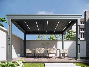 Pérgola Moderna de Aluminio con Techo de Lamas para Jardín y Exterior, 3x3, 3x4, 4x3, 4x4, 4x5, 4x6, 6x3, 6x4, 6x5, 6x6m - Product Image 2