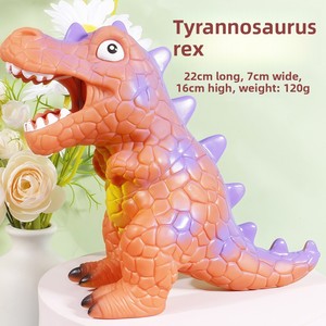 Jouet réaliste de compression de dinosaure pour enfants Tyrannosaurus en caoutchouc souple avec pour <span class=keywords><strong>Jurassic</strong></span> <span class=keywords><strong>World</strong></span> Triceratops inspiré Frozen - Product Image 6