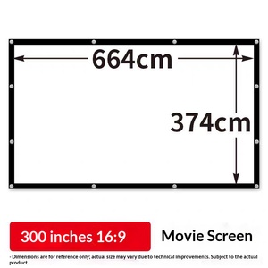 Pantallas de Proyección para <span class=keywords><strong>Cine</strong></span> en Exteriores, Blancas Mate, de Largo Alcance, 300 Pulgadas, 16:9, Portátiles, Plegables, para Montar en la Pared, con Bolsa - Product Image 6