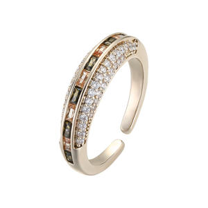 Anillo Abierto Tiyo para Mujer, de Tungsteno Chapado en Oro, Geométrico, Ajustable, para el Dedo Índice, con Engaste de Canal, Joyería para Uso Diario ABB092 - Product Image 5