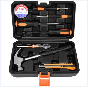 SOLUDE plastic toolbox storage case screwdriver plier hammer 8 PCS Hand Tools Set For Household