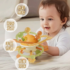 แมนฮัตตัน เบบี้ แฮนด์ แกร็บ บอลยางกัดซิลิโคนสำหรับทารก 0 ถึง 24 เดือนของเล่นสำหรับทุกเพศทุกวัยพร้อมรูปทรงสัตว์และจุดกัด - Product Image 2