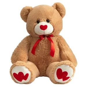 Mainan mewah kartun postur duduk, cinta beruang teddy, hadiah kecil hari jadi pasangan Hari Valentine, dasi Beruang