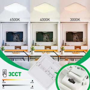 Ánh sáng khẩn cấp IP54 phù hợp trong nhà phòng khách đèn PC Dip chuyển đổi 3 CCT <span class=keywords><strong>Dimmable</strong></span> 15W 18W 24W dẫn ánh sáng Trần Vuông - Product Image 4