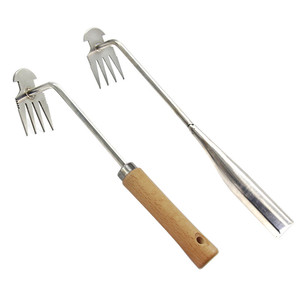 Herramientas multifunción para deshierbe de jardín, deshierbe manual de jardín, mango de madera de acero inoxidable, pala manual para jardín - Product Image 4