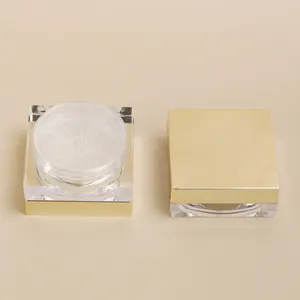 10g Empty Square Powder Packaging Container Case Cosmetic Makeup Loose Powder Jar Plastic Loose Powder Jar With Sifte