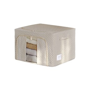 กล่องเก็บเสื้อผ้าผ้าฝ้ายโพลีเอสเตอร์แบบหนา รูปทรงสี่เหลี่ยมผืนผ้า มีหน้าต่าง ความจุขนาดใหญ่ สำหรับจัดเก็บผ้าห่มและผ้าต่างๆ - Product Image 4