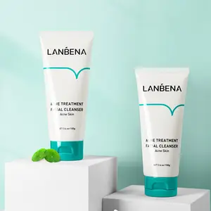 LANBENA Private Label Gesichts reiniger Akne-Behandlungs reiniger 10% Benzo yl peroxid Anti-Akne-Schaum-Gesichts wäsche