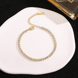 HOVANCI Stainless Steel PVD Gold Plated Cuban Chain <strong>Bracelet</strong> <strong>with</strong> 26 Alphabet <strong>Initial</strong> Link and Necklace Waterproof for Gift - Product Image 6