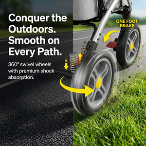 국경 간 대형 이층 분리형 접이식 4륜 알루미늄 합금 옥스포드 천 애완동물 카트 (고양이, 강아지용) 도매 - Product Image 4