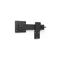 Loquet de portail robuste, loquet de porte de grange avec barre pivotante et plaque de fixation, en acier au carbone noir mat pour portail en bois
