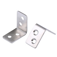 Connecteur d'angle en acier inoxydable brossé à trou positif, support d'angle encastré pour caisse en bois, connecteur en fer à 90 degrés