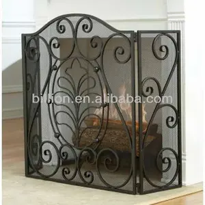 wrought iron fireplace screen design China factory supplier