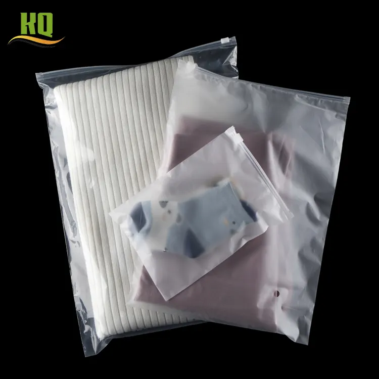 Clear plastic clothes packaging bags waterproof custom size self seal plastic pack transparent zipper bags for clothing