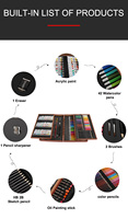 Ensemble de papeterie de dessin d'art, ensemble de peinture mixte de peinture au plomb de couleur de haute qualité