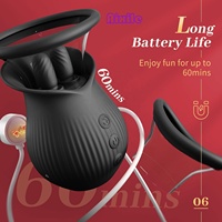 Vibrator Erotikspielzeug Sinnliche Freuden Erotisches Massage-Set mit 10 Vibrations-, Leck- und Saugfunktionen für Frauen Paare Rosen-Vibratoren