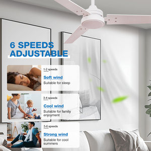 Phổ biến phòng khách 42 inch 3 Blades tuya Wifi kim loại DC động cơ Slient điều khiển từ xa LED ván ép quạt trần với ánh sáng - Product Image 3