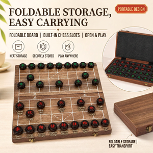 Large Carved Xiangqi <b>Set</b> Adult Chinese <b>Chess</b> Board Game Magnetic Feature Portable Packaging for School Academy Training Teaching - Product Image 3