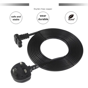 Câble d'extension pour arbre de Noël KUNCAN, robuste, intérieur/extérieur, BS 1363 3p IEC, angle droit C7 250V, noir - Product Image 6