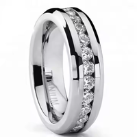 Bague de mariage personnalisée pour femme en titane Gentdes Jewelry, design géométrique tendance avec incrustation de zircon taille princesse, plaqué or