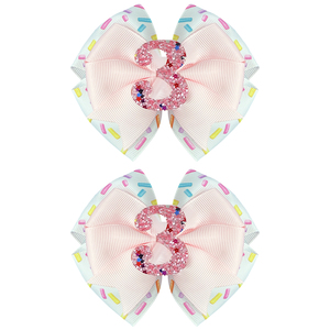 Lazos para el pelo con purpurina para 1-6 años de edad, lazos para el pelo de feliz cumpleaños, accesorios elegantes para el cabello para bebés y niños - Product Image 3