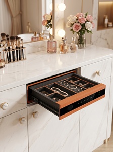 Coffre-fort à bijoux pour la maison JB-safe, petite boîte de rangement <span class=keywords><strong>avec</strong></span> serrure à empreintes digitales et mot de passe <span class=keywords><strong>électronique</strong></span> pour bagues, colliers, montres - Product Image 6