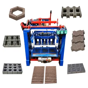 Machine de fabrication de briques manuelle automatique à haut rendement lego mélangeur de sol creux rouge portable diesel électrique