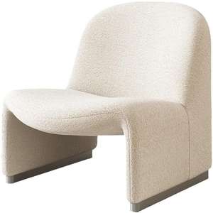 Sillón Puff Moderno para Dormitorio de Hotel de Lujo, Sillón Individual Estilo Crema para Sala de Estar, Naranja, Blanco Hueso, Personalizable - Product Image 5