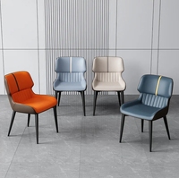 Hanyee 2024 OEM ODM Bienvenue, chaise de salle à manger en cuir de style français moderne et luxueux, mobilier de maison, logo personnalisé, pieds en métal