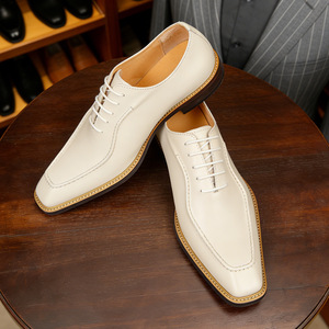 Zapatos Oxford de Punta Cuadrada, de Cuero Genuino, con Aumento de Altura, para Oficina y Vestir, para Todas las Temporadas, con Cordones y Suela de Goma - Product Image 2