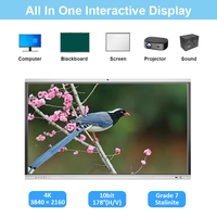 Tableau blanc interactif numérique 4K LCD tactile Android 15/16 de 75/85 pouces pour l'éducation et l'enseignement