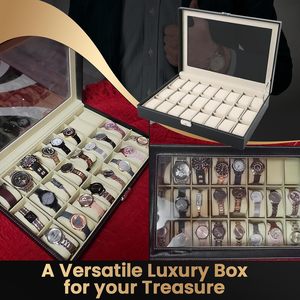 กล่องใส่นาฬิกาหนัง PU แบบ 6 ช่อง 12 ช่อง 24 ช่อง หรูหราสั่งทำพิเศษ - Product Image 4