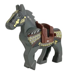 Blocs de construction - Accessoires de figurines de blocs de construction de tiers, équipement, chevaux de <span class=keywords><strong>guerre</strong></span> anciens à chevaucher, jouets de selle tricolores - Product Image 3