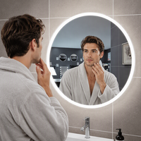 Miroir rond intelligent moderne avec éclairage LED, miroir de salle de bain, miroir de maquillage, indice de protection IP44, pour la maison, la salle de sport, le salon, la salle de bain, l'hôtel
