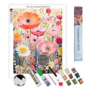 <span class=keywords><strong>Peinture</strong></span> de fleurs en diamant DIY-Kit de forage complet de qualité supérieure avec motifs de fleurs personnalisables - Product Image 1