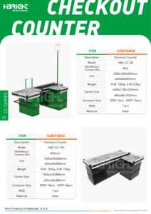 Highbright Modern Stainless Steel Cashier <b>Counter</b> for Supermarket & Grocery Stores - Product Image 4
