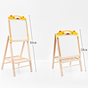 Pizarra plegable multifuncional de doble cara, caballete de madera para dibujo artístico, pizarra para niños - Product Image 4