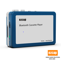 Lecteur de cassettes Bluetooth Ezcap215 avec fonction d'inversion automatique, Walkman portable avec sortie AUX 3,5 mm