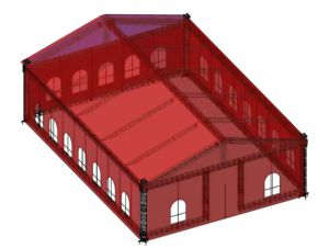 Tienda de campaña personalizada con pernos de aluminio rojo con sistemas de elevación y tubo telescópico para eventos de boda o alquiler de iluminación de <span class=keywords><strong>DJ</strong></span> - Product Image 2