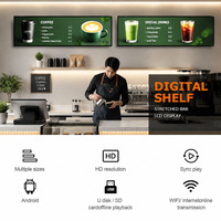 Écran LCD mural de type barre de 28 pouces pour la promotion des prix sur les étagères de vente au détail