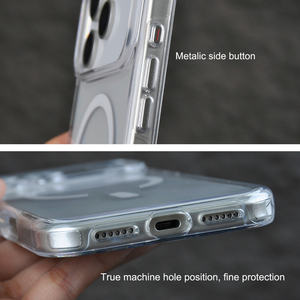 아이폰 17 프로 맥스용 고투명 크리스탈 클리어 UV 코팅 황변 방지 충격 흡수 마그네틱 휴대폰 케이스 - Product Image 5