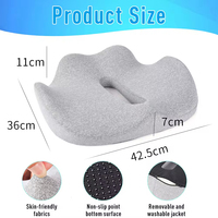 Coussin de chaise de bureau ergonomique en mousse à mémoire de forme, technologie de couture, support orthopédique personnalisable, soulagement de la sciatique et des douleurs dorsales