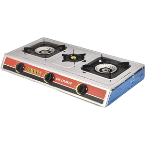 Table de cuisson à gaz 3 brûleurs en acier inoxydable, cuisinière à gaz manuelle pour la maison, la cuisine et les restaurants - Product Image 4