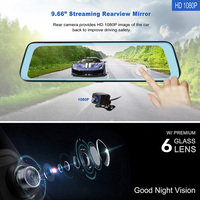 Haute résolution 2 millions de pixels voiture caméra Crash capteur DVR miroir tableau de bord caméra voiture