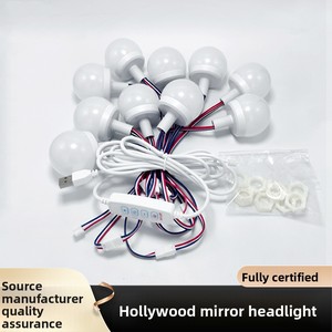 14 ampoules LED spirales en plastique <span class=keywords><strong>de</strong></span> 50 mm pour miroir, éclairage <span class=keywords><strong>de</strong></span> miroir <span class=keywords><strong>de</strong></span> <span class=keywords><strong>salle</strong></span> <span class=keywords><strong>de</strong></span> <span class=keywords><strong>bain</strong></span> IP44 avec contrôle <span class=keywords><strong>de</strong></span> la luminosité tricolore par bouton - Product Image 1