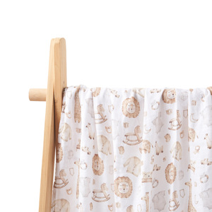 Happyflute No Moq 사용자 정의 대나무 편안한 신생아 랩 목욕 타월 포대기 아기 모슬린 포대기 담요 - Product Image 4